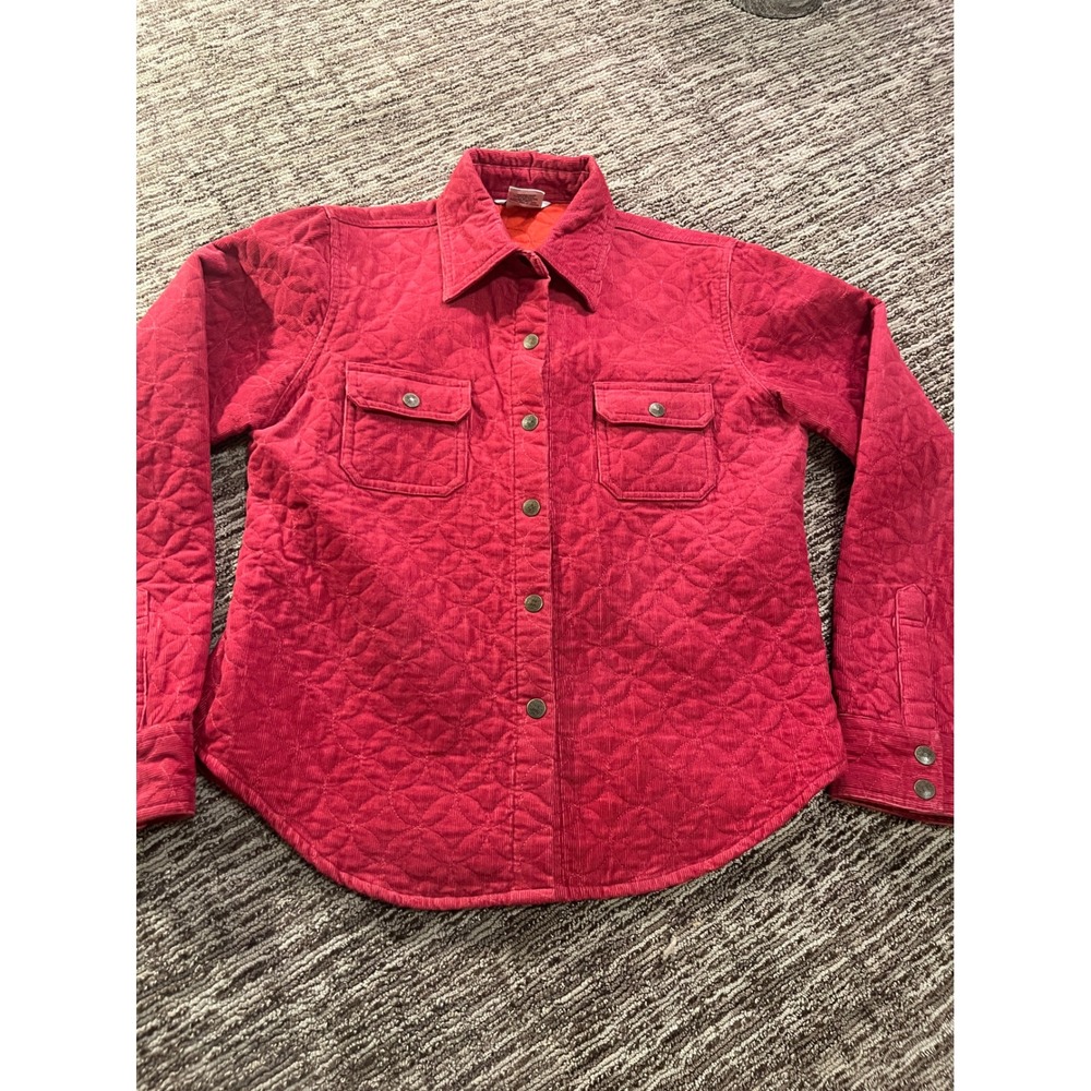 Cabi Raspberry Pink Quilted Corduroy Shirt Jacket Size M Style 782 Orange Lining